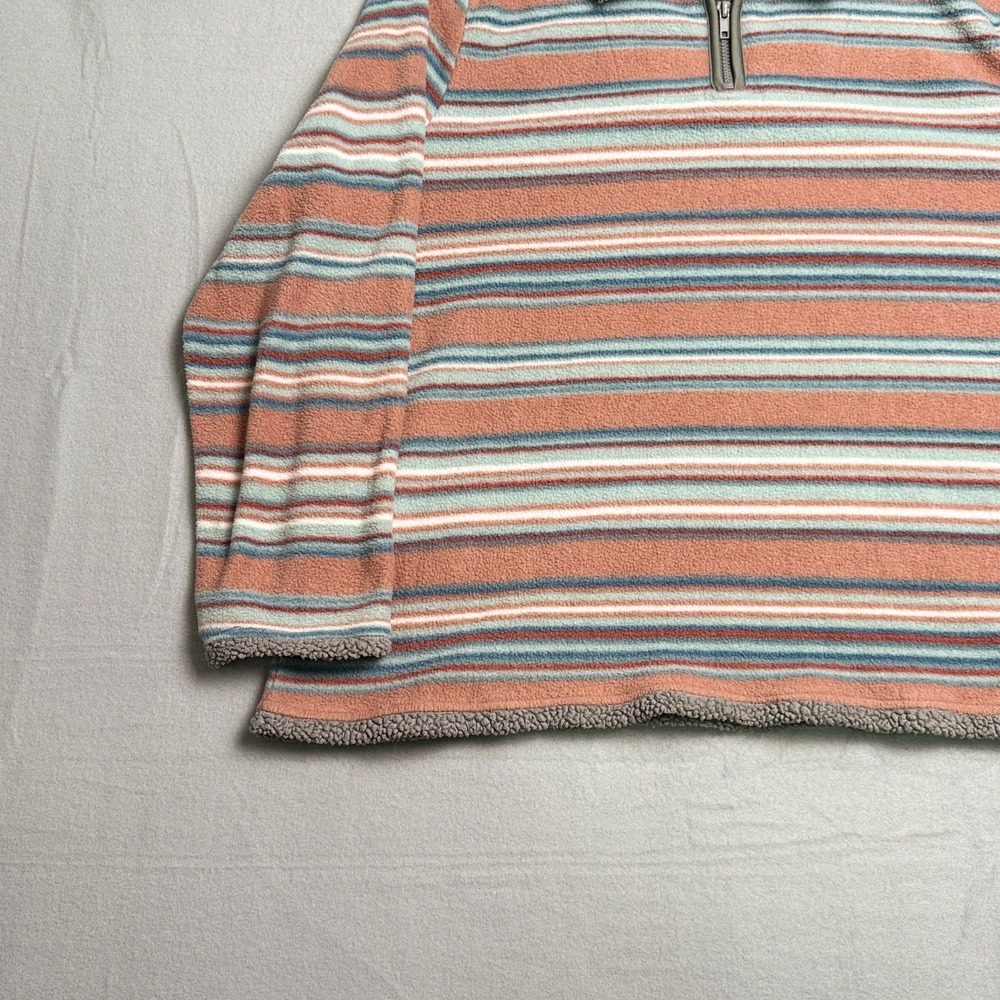 Women's Fleece 1/4 Zip Pullover Shirt Earth Tone Stripes 2XL by North River EUC - Picture 6 of 15